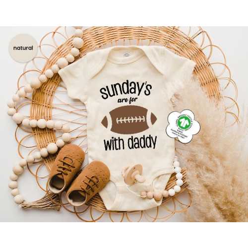 Sunday's are for Football with Daddy Baby Onesie®, Football With Daddy Bodysuit, Sunday Football, Football Onesie®, Sports Onesie®