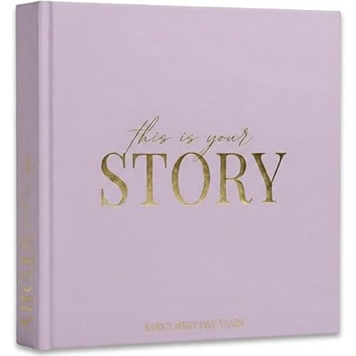 Baby Memory Book & Baby Keepsake Book to Record Baby's Milestones and Photos for Newborn Girl or Newborn Boy, Gender Neutral, Scrapbook Album, First 5 Year Journal Includes Stickers & Keepsake Box