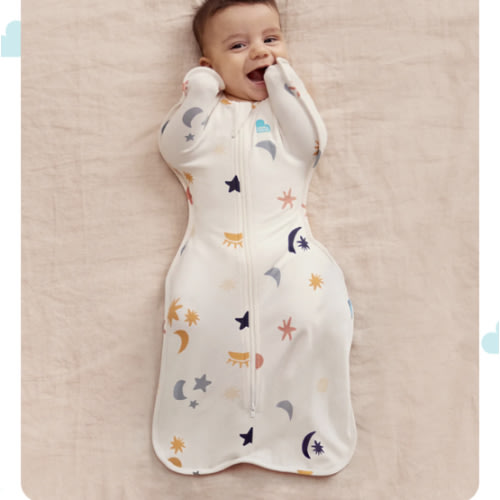 Swaddle Up™ 1.0 TOG Organic Cotton Buff Lunar