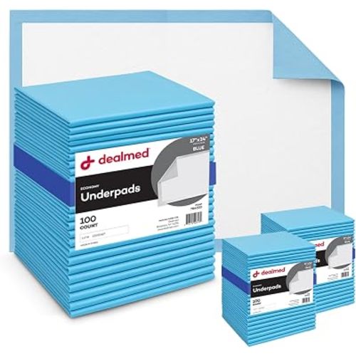 Dealmed Disposable Underpads - 2-Ply 24 x 17 in Blue - 100 Ct
