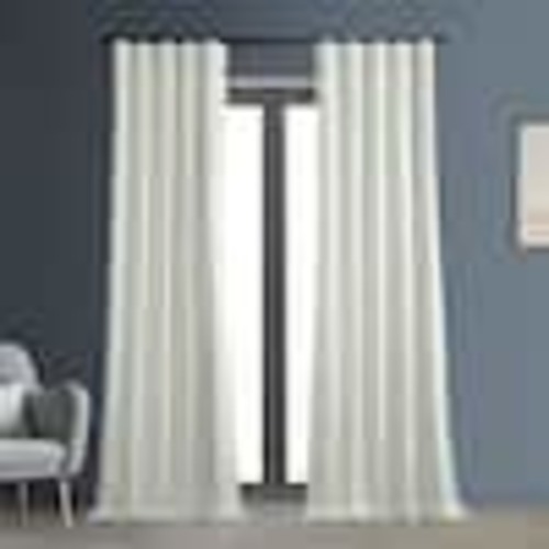 Exclusive Fabrics & Furnishings Warm Off-White Rod Pocket Blackout Curtain - 50 in. W x 84 in. L (1 Panel) PRCT-BO01B-84