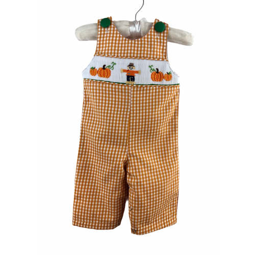 Scarecrow and pumpkins longall – Honey Bee Smocked Boutique