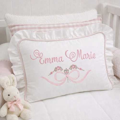 Embroidered Baby Pillow with Name: Personalized Newborn Gift