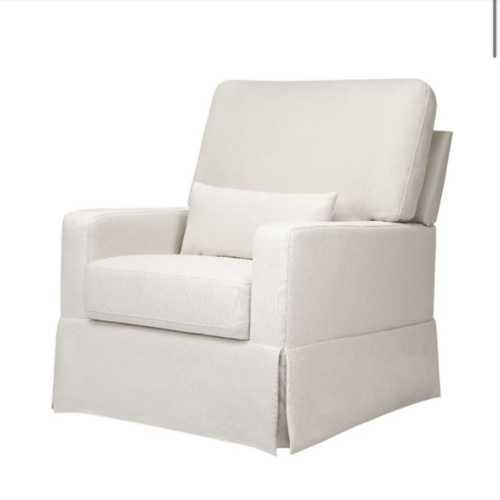 Crawford Pillowback Comfort Swivel Glider in Performance Cream Eco-Wea, Over The Moon