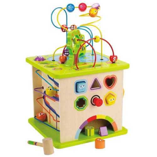 Hape Country Critters 5-Sided Wooden Play Cube for Toddlers, Ages 12 mo+