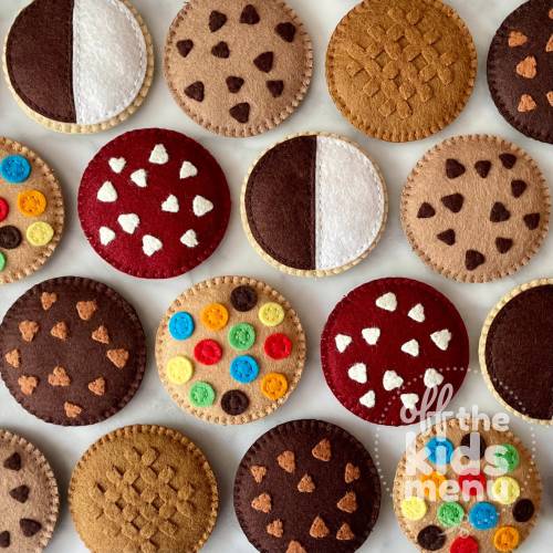 Felt Cookies Custom Set, Wool Felt Food Cookies, Pretend Play Kitchen & Accessories, Play Food Toy, Foodie Gift for Toddler