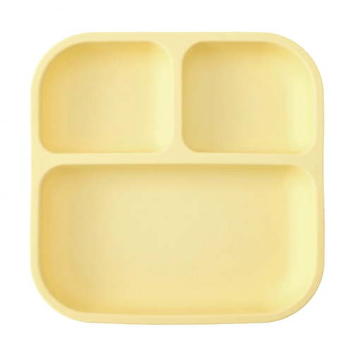 Color Kids 1PCS BPA Free Silicone Divided Square Plate Suction Baby Dish Leakproof Toddler Kids Meal Tray Easy Clean Tableware