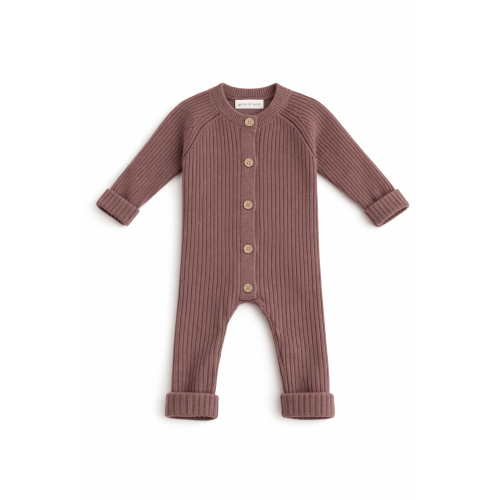 Wild Fig Ribbed Button-Up Romper – Sprout & Fawn