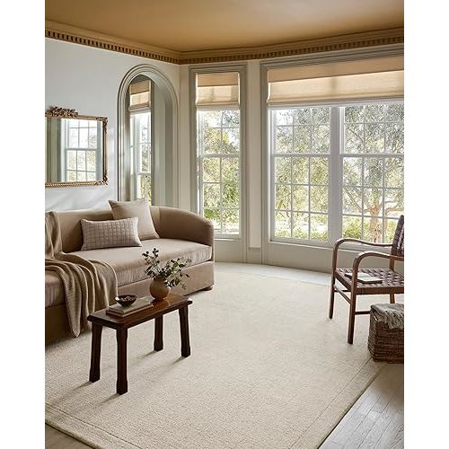 Loloi Magnolia Home by Joanna Gaines Henley Collection HNY-01 Ivory/Smoke 3'-6" x 5'-6" Accent Rug