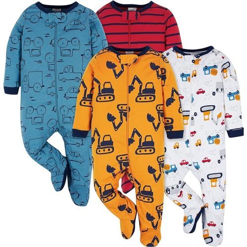 Onesies Brand baby-boys 4-pack Sleep 'N Play Footies
