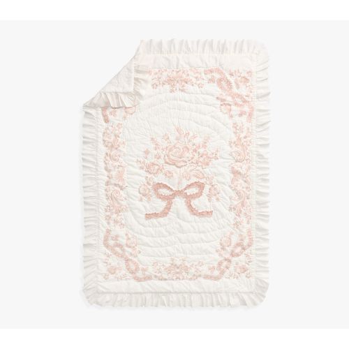 LoveShackFancy Garden Rose Baby/Toddler Quilt , 36 x 50 , Blush Multi