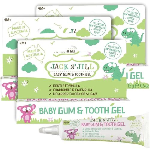 Jack N' Jill Baby Gum & Tooth Oral Gel for Teething Babies - Gentle Teething Essentials with Natural Chamomile & Calendula, No Added Sugars, Suitable for 4 Months & Upp - 0.5 oz (15g)