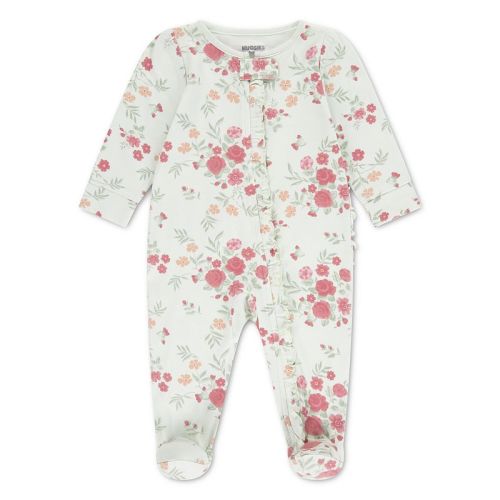 Newborn Baby Girls Huggies Babywear 100% Organic Floral Footed Coverall