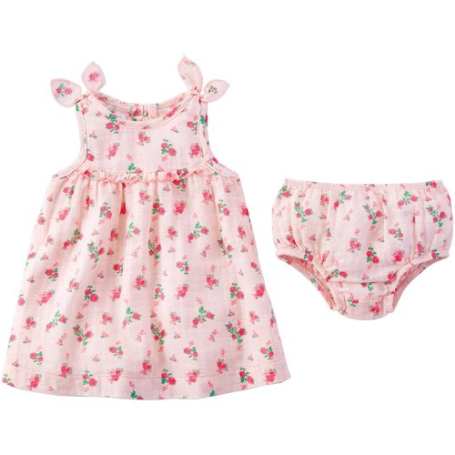 Mud Pie Baby Girls' Tiny Rose Muslin Dress