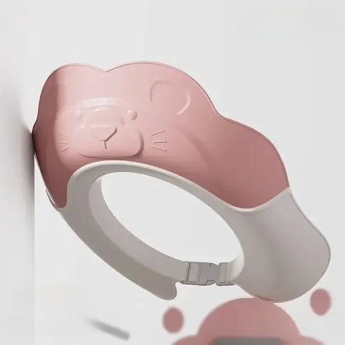 Baby Shower Cap - Waterproof Bath Visor for Toddlers 1-3 Years, Extra Soft Silicone Hair Washing Hat for Kids, Keep Water Out of Eyes(Animal Design) (Pink)