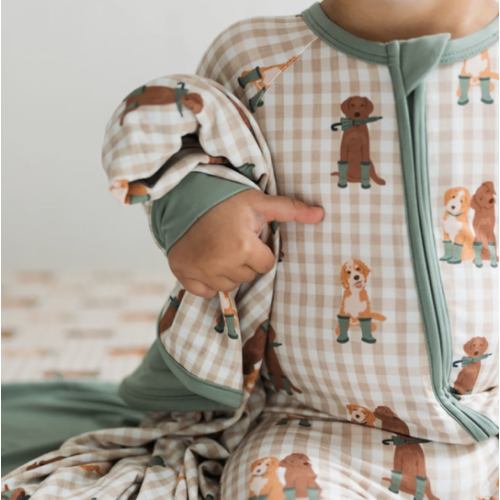 Green Pup Friends Zipper Romper – In My Jammers