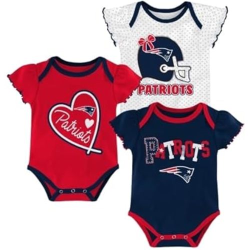 Outerstuff NFL Teams Newborn Baby and Infant Short Sleeve Bodysuit 3-Pack (0-18M)