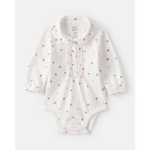 Baby Girl Floral Long-Sleeve Fashion Bodysuit - White - OshKosh B'gosh | Carter's