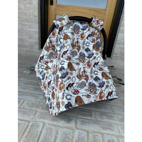 Cowboy Baby Car Seat Cover