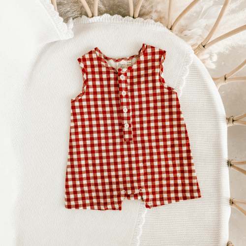 Red Gingham Playsuit