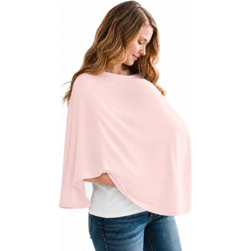 Copper Pearl Nursing Cover for Breastfeeding – Multi-Use Baby Car Seat Cover, Stroller Cover & Breast Feeding Cover Up for Women, Stretchy Breathable High Quality Cover for Boy or Girl, Blush