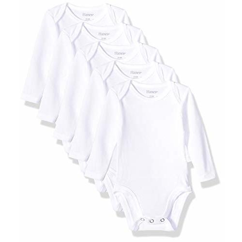 Hanes Baby and Toddler Ultimate Flexy Long Sleeve Bodysuit (5 Pack)