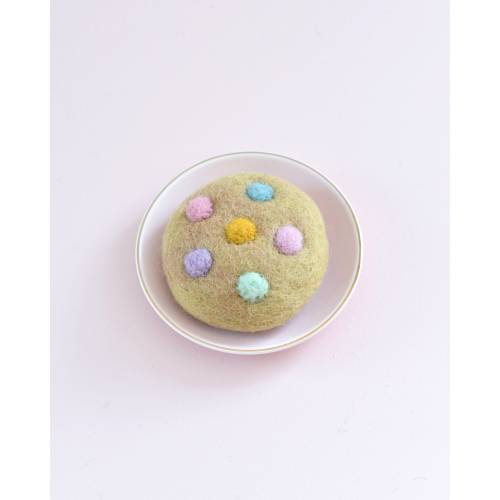 Felt Soft M&M Pastel Cookie | Felt Play Food | Felt Baked Cookies | Pastel Dots Cookie for Pretend Play