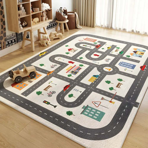 Parking Lot Play Mat | Educational Kids Rug | Non Slip Play Carpet