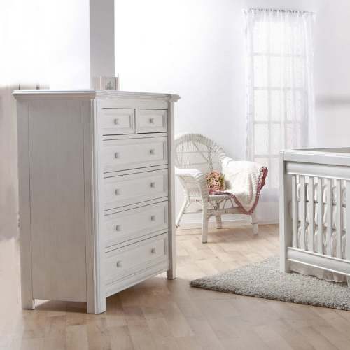 Pali Cristallo 5-Drawer Chest in Vintage White - Best Place To Buy Baby Cribs | Shop Baby Furniture