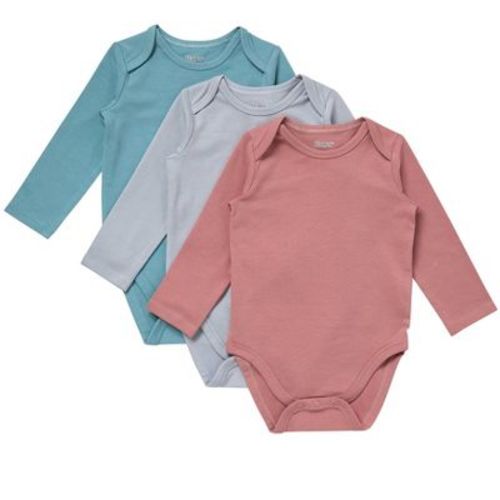 Hanes Pure Comfort Baby Long Sleeve Bodysuits, Organic Cotton, Boys & Girls, 3-Pack