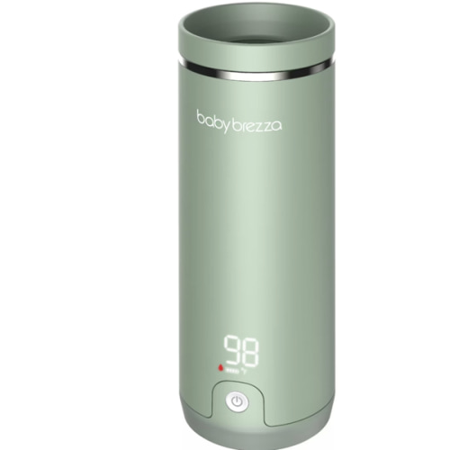 Baby Brezza Portable Warmer – 3X Faster Baby Bottle Warming - Travel Breastmilk and Formula Warmer - Safe, Even Heating - Up to 9oz - No Adapters, Green