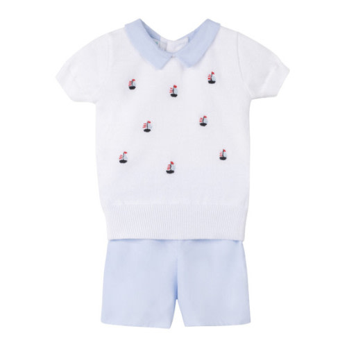 Boys Sailboat Sweater Set