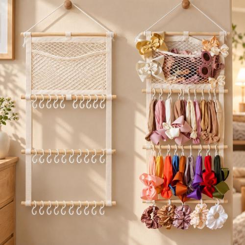 Hair Bow Organizer, Headband Holder, Hair Clip Storage, Wall Hanging Nursery Decor for Girls