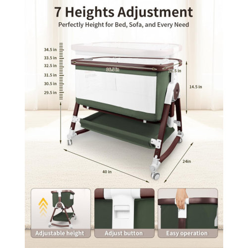 Latitude Run® 4 In 1 Baby Bassinet & Bedside Sleeper,Height-Adjustable Baby Crib With Wheels And Mosquito Net, Easy To Fold Bedside Bassinet For Baby & Reviews | Wayfair