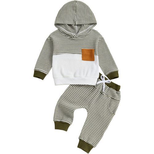 Infant Baby Boy Fall Winter Clothes Outfits Hooded Long Sweatshirt Pants Set Toddler Clothes 6 12 18 24 Months 2T