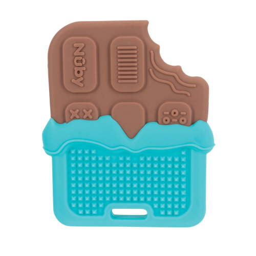 Nuby Silicone Baby Teether with Easy Grip Design, Chocolate Bar
