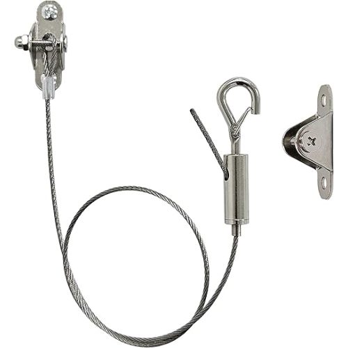 6 Sets Adjustable Hanging Wire Kit, Stainless Steel Multipurpose Suspension Wire Cable with Hook, Heavy Duty Anchor for Furniture, Light, Lamp, Picture, Mirror Secure to Wall or Ceiling, 20in