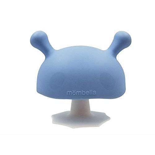 Mombella Mimi Mushroom Pacifier Shape Skin-Like Infant Soothing Teether Toy for 0-6 Months Sucking Needs Babies, Help with Breast Feeding weaning and Prevent Digit Sucking.Light Blue