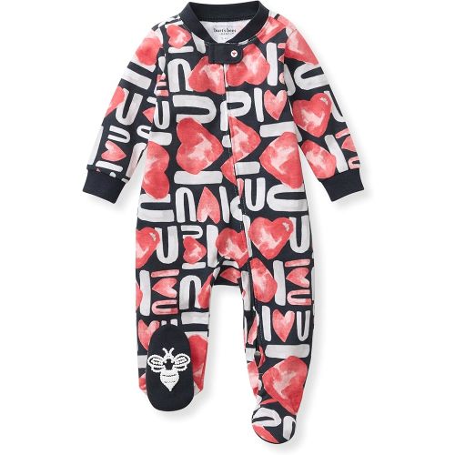 Burt's Bees Baby Organic Cotton Sleep and Play Footed Pajamas, One-piece Zip Front Romper, Baby Essentials