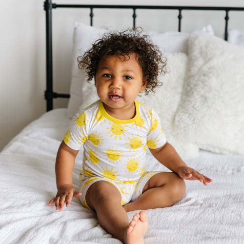 Sunshine Two-Piece Short Sleeve & Shorts Pajama Set - Little Sleepies