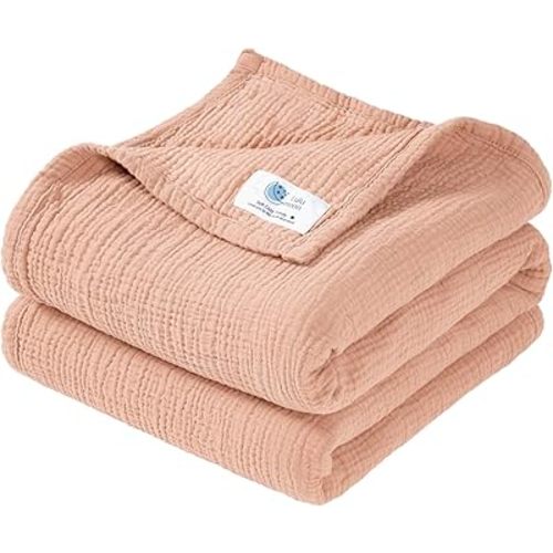 lulumoon Muslin Baby Blanket for Girl: 100% Cotton Crib Blanket for Toddler