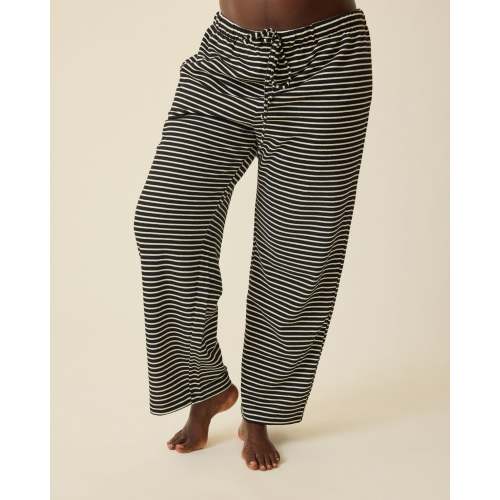 Luxe Terry Maternity & Postpartum Pant | Black & Ivory Stripe - Kindred Bravely