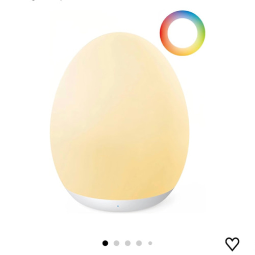 JolyWell Night Light for Kids, Baby Night Light with 7 Colors Changing Mode & Stepless Dimming, Nursery Night Light BPA Free,Rechargeable Egg Night Light for Breastfeeding 1h Timer & Touch Control