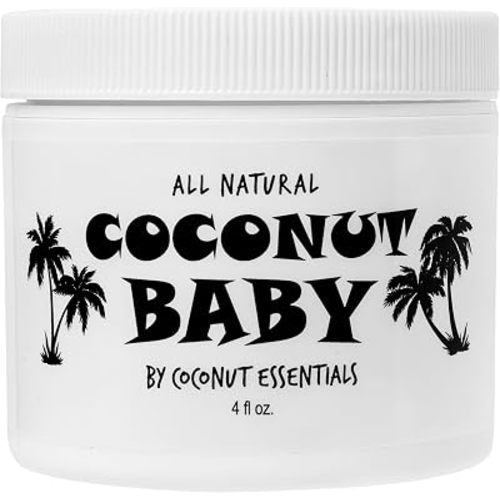 Coconut Essentials Coconut Baby Oil - Natural & Organic Moisturizer, Hair Oil for Cradle Cap Treatment, Newborn Sensitive Skin, Eczema & Psoriasis Relief, Unscented, Sunflower & GrapeSeed 4 floz