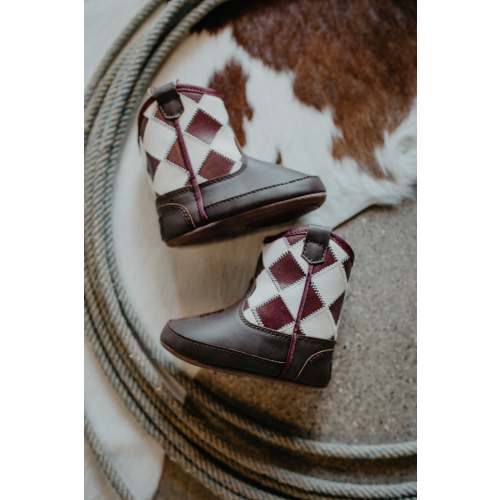 'Patch work' Baby Bucker Boots (Size 1-4)