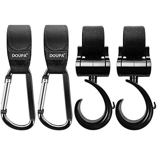 Baby Stroller Hooks Clips, Convenient Stroller Accessories Mommy Bag Hooks for Hanging Diaper Bags ,Purse,Stroller Organizer, Perfect for Uppababy, Babyzen Yoyo, Britax, Bugaboo, Bob, Pushchair, Buggy