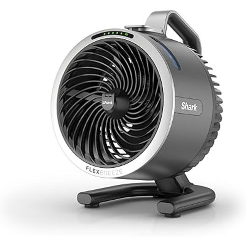Shark FlexBreeze HydroGo Fan—Ultra-powerful portable fan with indoor + outdoor mist. Up to 70 feet of reach, corded & cordless, up to 12-hr. battery, 5 speeds, evaporative misting, Grey, FA052