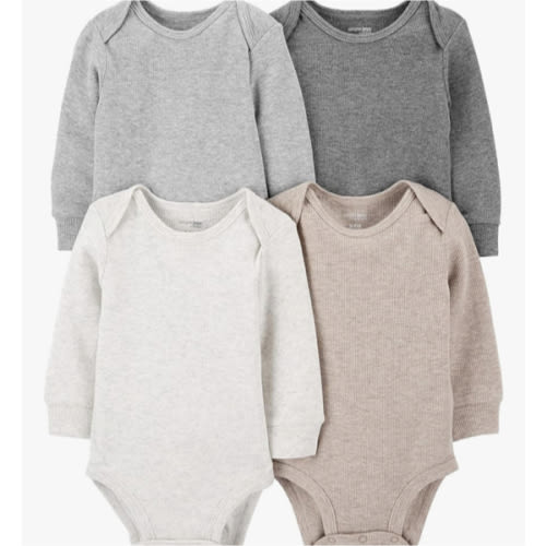 Simple Joys by Carter's Baby 4-Pack Long-Sleeve Thermal Bodysuit