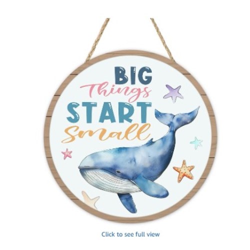 Inspirational Nautical Ocean Whale Front Door Sign
