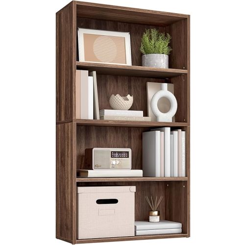 VASAGLE Custos Collection - Bookshelf, 4-Tier Bookcase, Book Shelf, Open Storage Shelf, 9.4 x 23.6 x 42.4 Inches, for Living Room, Home Office, Dining Room, Natural Walnut ULBC164K01